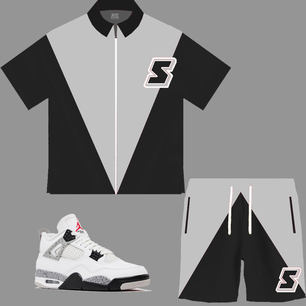 Super S Windbreaker Short Set to match Retro Jordan 4 Wet Cement sneakers
