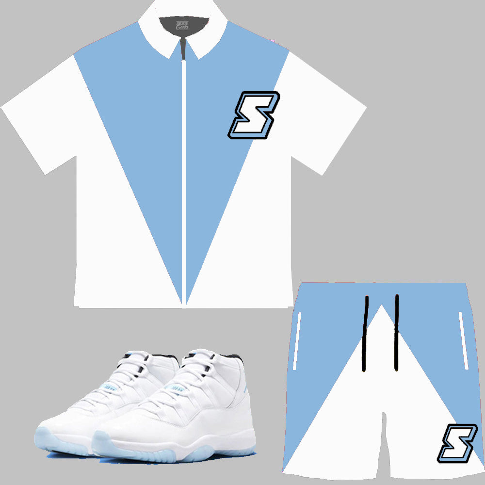 Super S Windbreaker Short Set to match Retro Jordan 11 Legend Blue sneakers