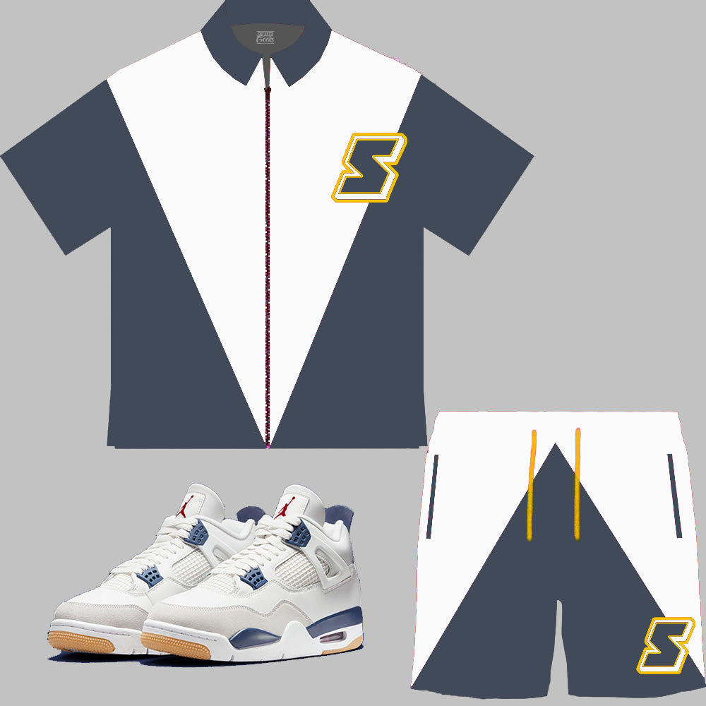 Super S Windbreaker Short Set to match Retro Jordan 4 Navy SB sneakers