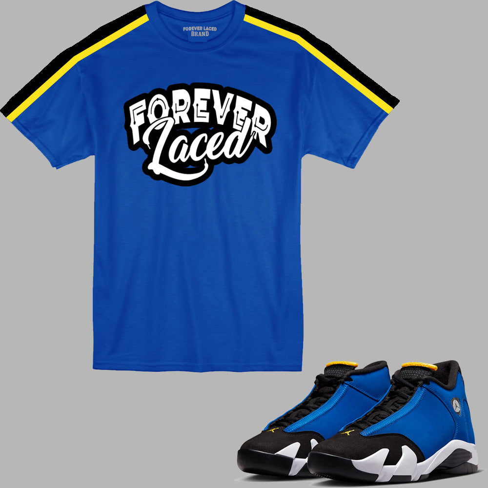 Forever Laced T-Shirt to match Retro Jordan 14 Laney sneakers