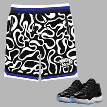 Load image into Gallery viewer, Forever Laced Shorts to match Retro Jordan 11 Low Space Jam sneakers
