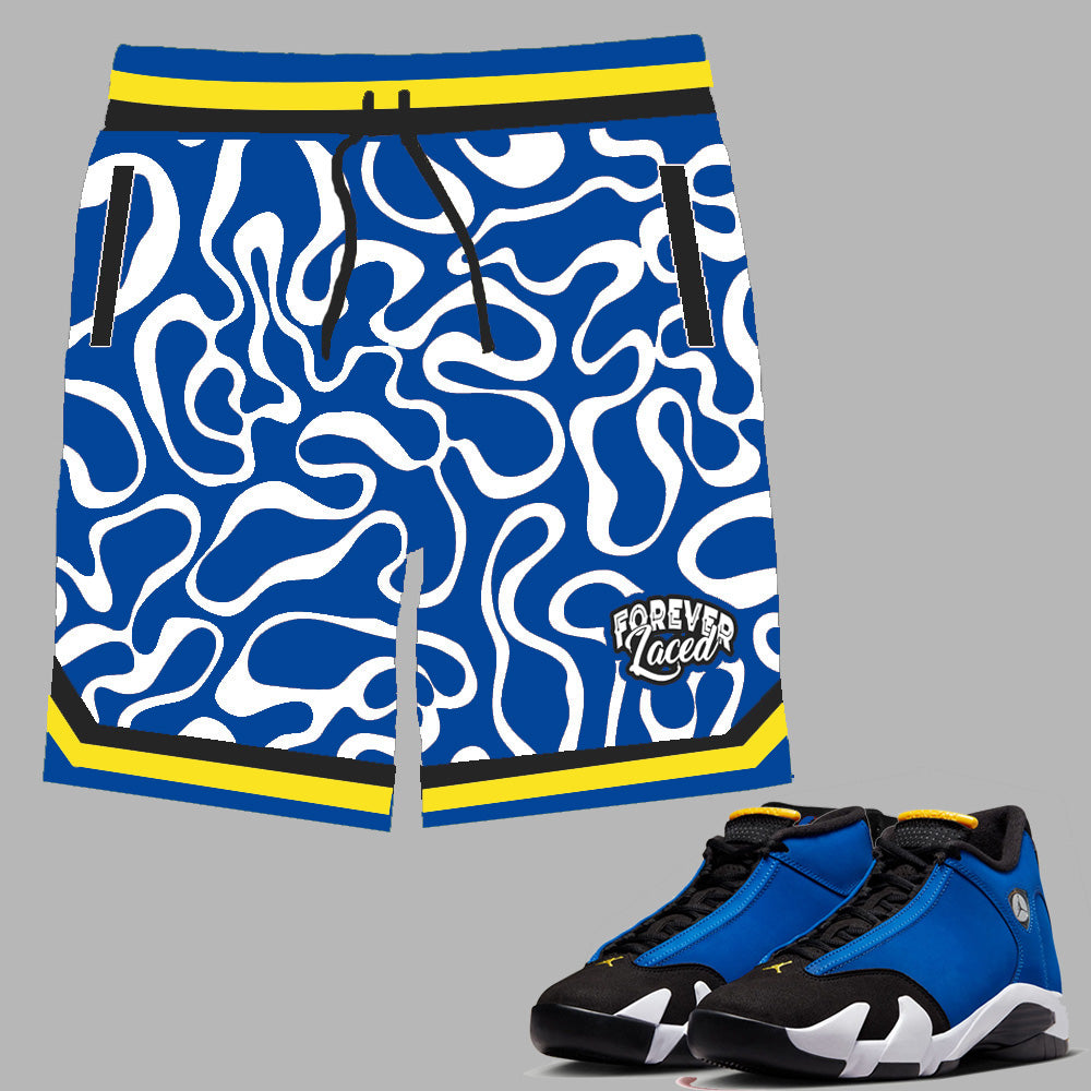 Forever Laced Shorts to match Retro Jordan 14 Laney sneakers
