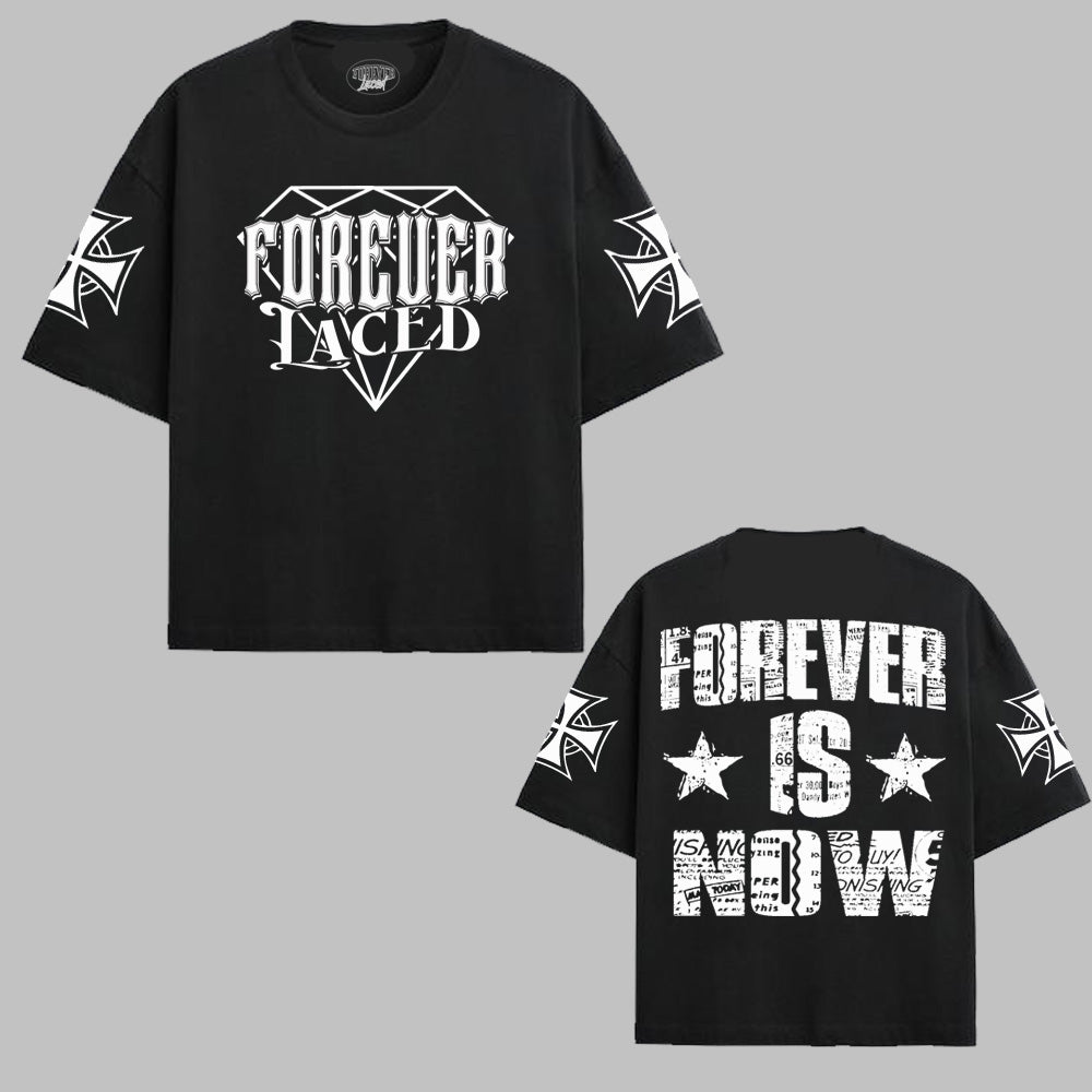 Forever Laced  - Forever Is Now Boxy Premium T-Shirt (Black/White) - In Stock