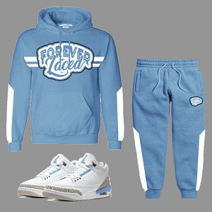 Forever Laced Hooded Sweatsuit to match Retro Jordan 3 UNC - In Stock