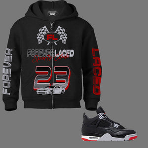 Forever Laced Sports Club Zipped Hoodie to match Retro Jordan 4 Reimagined sneakers