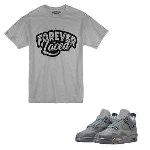 Forever Laced T-Shirt to match Retro Jordan 4 Wet Cement sneakers