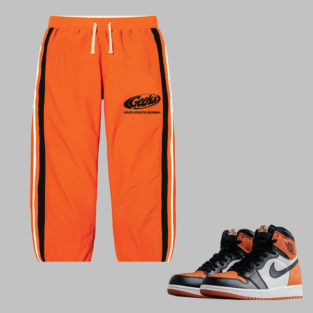 GEEKS Belted Track Pants 2 to match Retro Jordan 1 Shattered Backboard sneakers