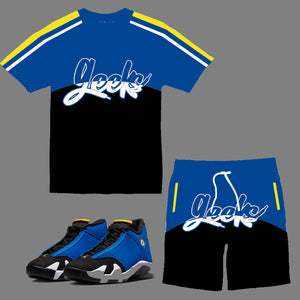 GEEKS Mega Short Set to match Retro Jordan 14 Laney sneakers
