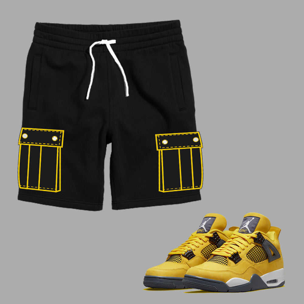 SneakerGeeks Cargo Shorts to match the Retro Jordan 4 Thunder Sneakers