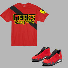 Load image into Gallery viewer, GEEKS Racing Team T-Shirt to match Retro Jordan 14 Ferrari sneakers
