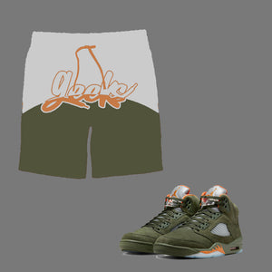 GEEKS Shorts to match Retro Jordan 5 Olive sneakers
