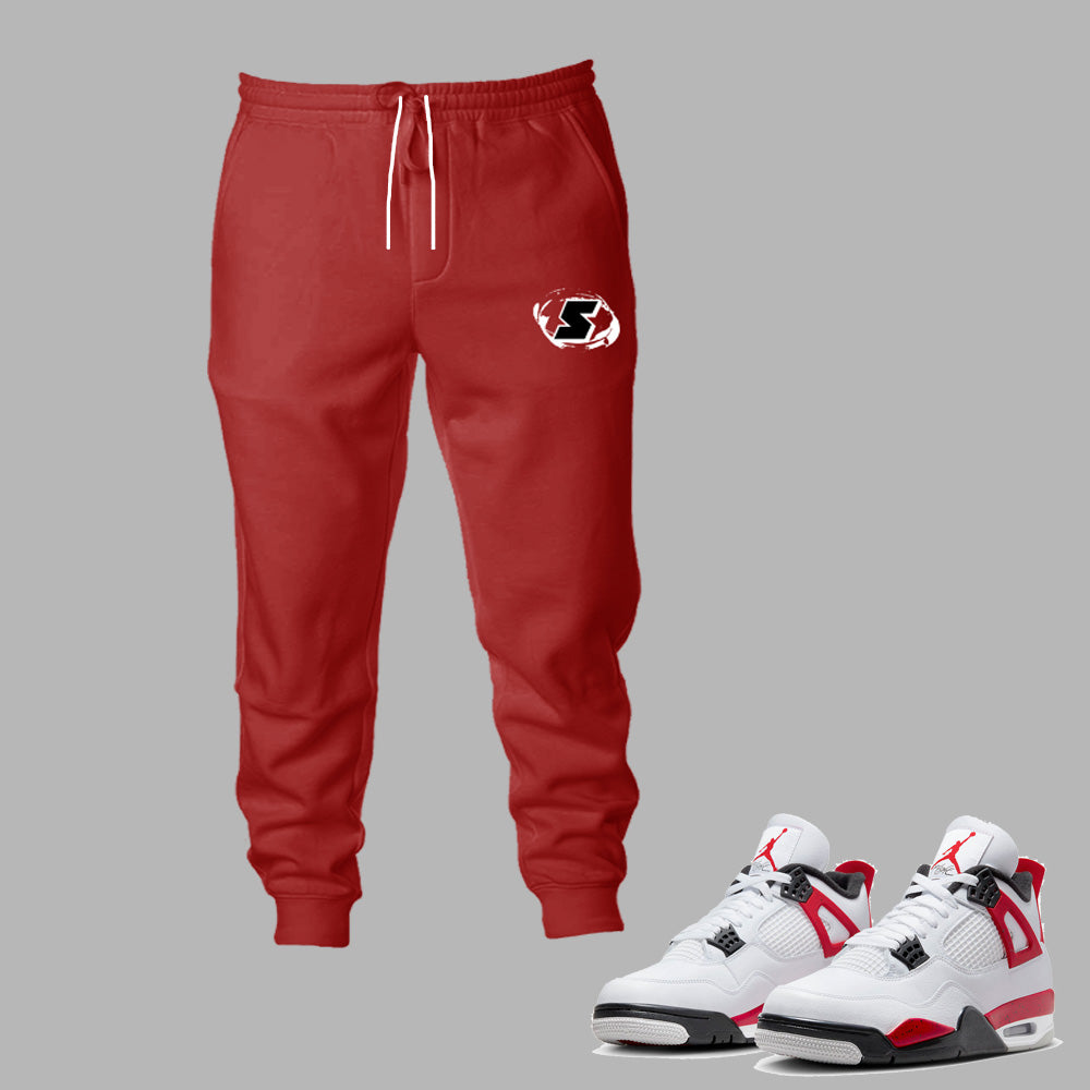 SneakerGeeks Joggers to match Retro Jordan 4 Red Cement
