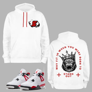 Stand Out Hoodie to math Retro Jordan 4 Red Cement sneakers