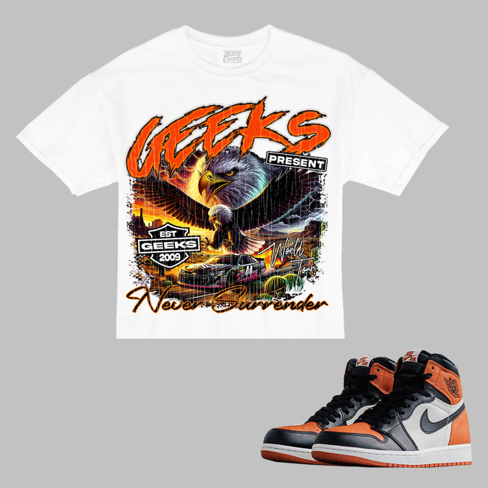 No Surrender Boxy 2 T-Shirt to match Retro Jordan 1 Shattered Backboard sneakers