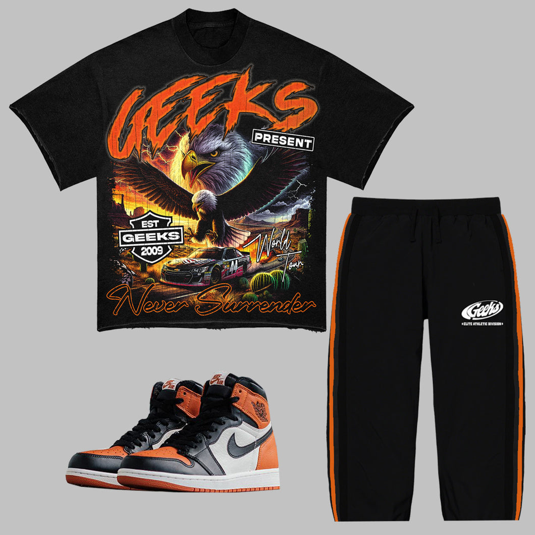 No Surrender Outfit to match Retro Jordan 1 Shattered Backboard sneakers