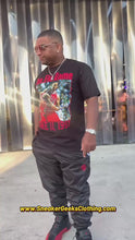 Load and play video in Gallery viewer, Growing Pains T-Shirt to match Retro Jordan 5 Fire Red Black Tongue
