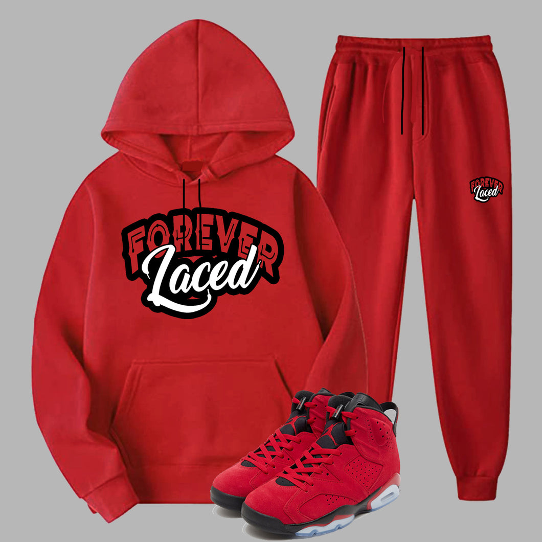 Forever Laced Hooded Sweatsuit to match Retro Jordan 6 Toro Bravo sneakers