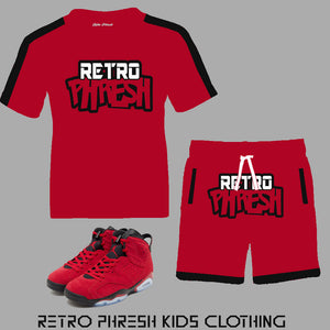 Retro Phresh Youth Short Set to match Retro Jordan 6 Toro Bravo sneakers