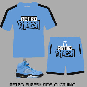 Retro Phresh Youth Short Set to match the Retro Jordan 5 SE UNC sneakers