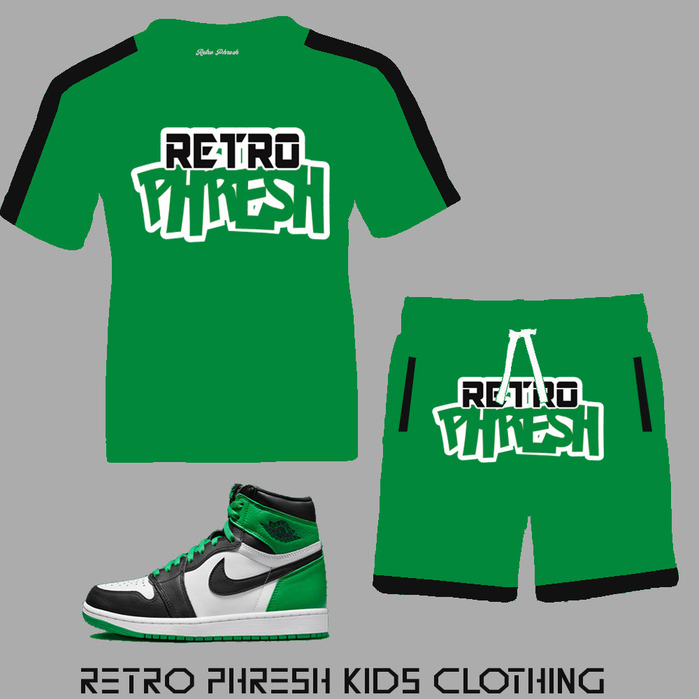 Retro Phresh Youth Short Set to match the Retro Jordan 1 Lucky Green sneakers