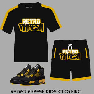 Retro Phresh Youth Short Set to match Retro Jordan 4 Thunder sneakers