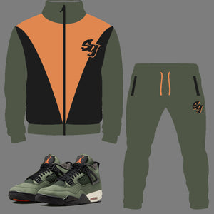 SG Nostalgia Tracksuit to match Retro Jordan 4 Undefeated sneakers