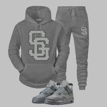 Load image into Gallery viewer, SG Giants Hooded Sweatsuit to match Retro Jordan 4 Wet Cement sneakers
