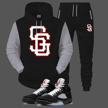 Load image into Gallery viewer, SG Giants Hooded Sweatsuit to match Retro Jordan 5 OG Black Metallic Reimagined sneakers
