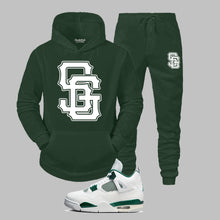 Load image into Gallery viewer, SG Giants Hooded Sweatsuit to match Retro Jordan 4 Oxidized Green sneakers
