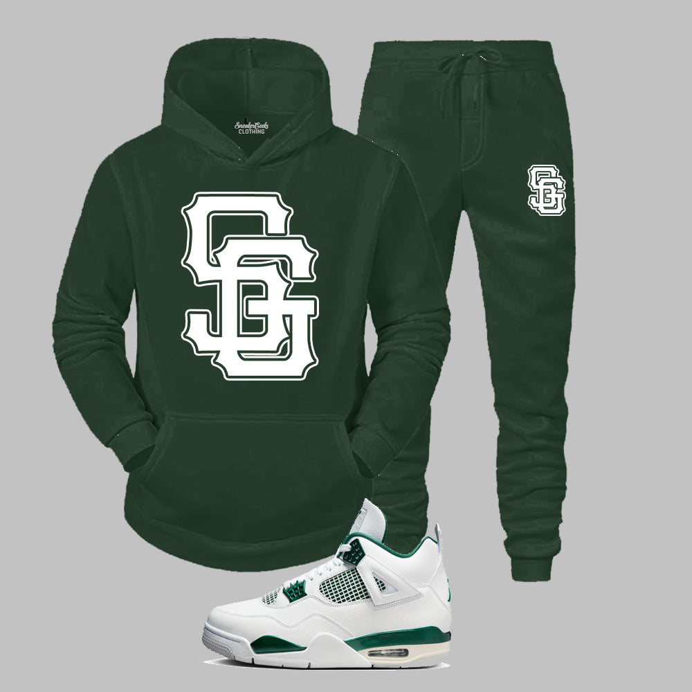 SG Giants Hooded Sweatsuit to match Retro Jordan 4 Oxidized Green sneakers