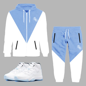 SG Zipped Hooded Sweatsuit to match Retro Jordan 11 Legend sneakers