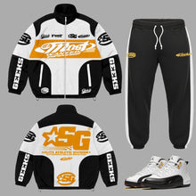 Load image into Gallery viewer, SG Most Wanted Windbreaker Set to match Retro Jordan 12 Taxi sneakers

