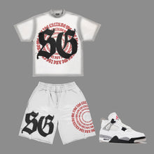 Load image into Gallery viewer, We Are The Culture Sunfade Short Set to match Retro Jordan 4 White Cement sneakers
