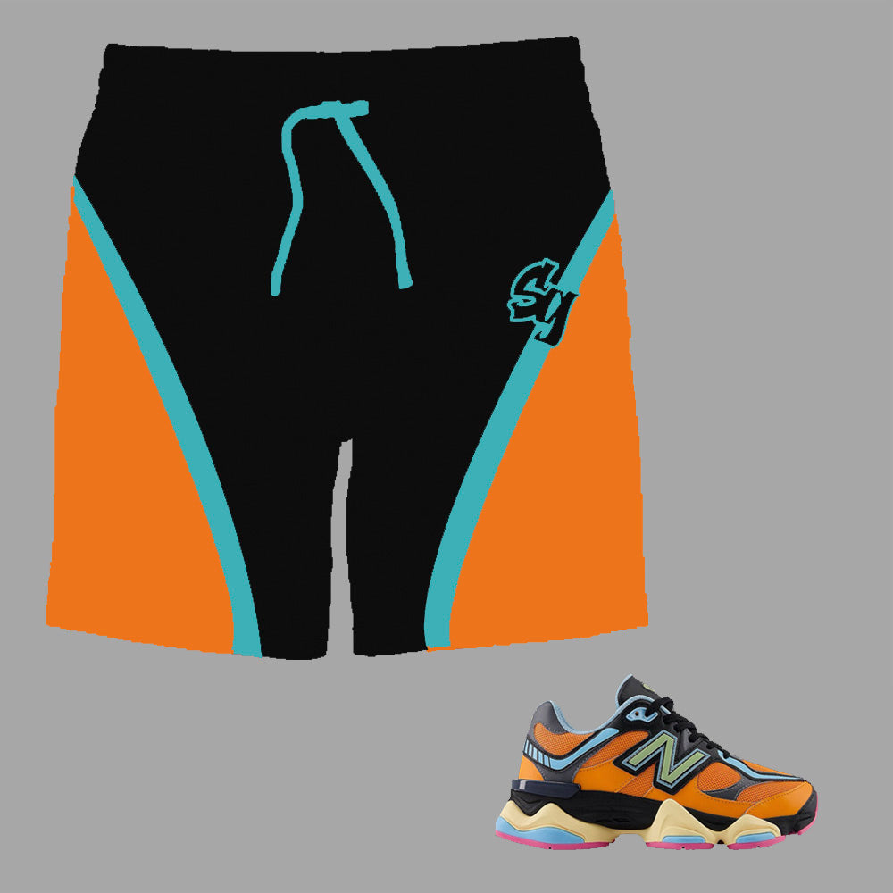 SG Active Nylon Shorts to match New Balance 9060 Sun Glow Team Sky Blue sneakers