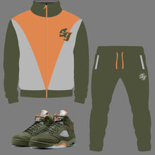 Load image into Gallery viewer, SG Nostalgia Tracksuit to match Retro Jordan 5 Olive sneakers
