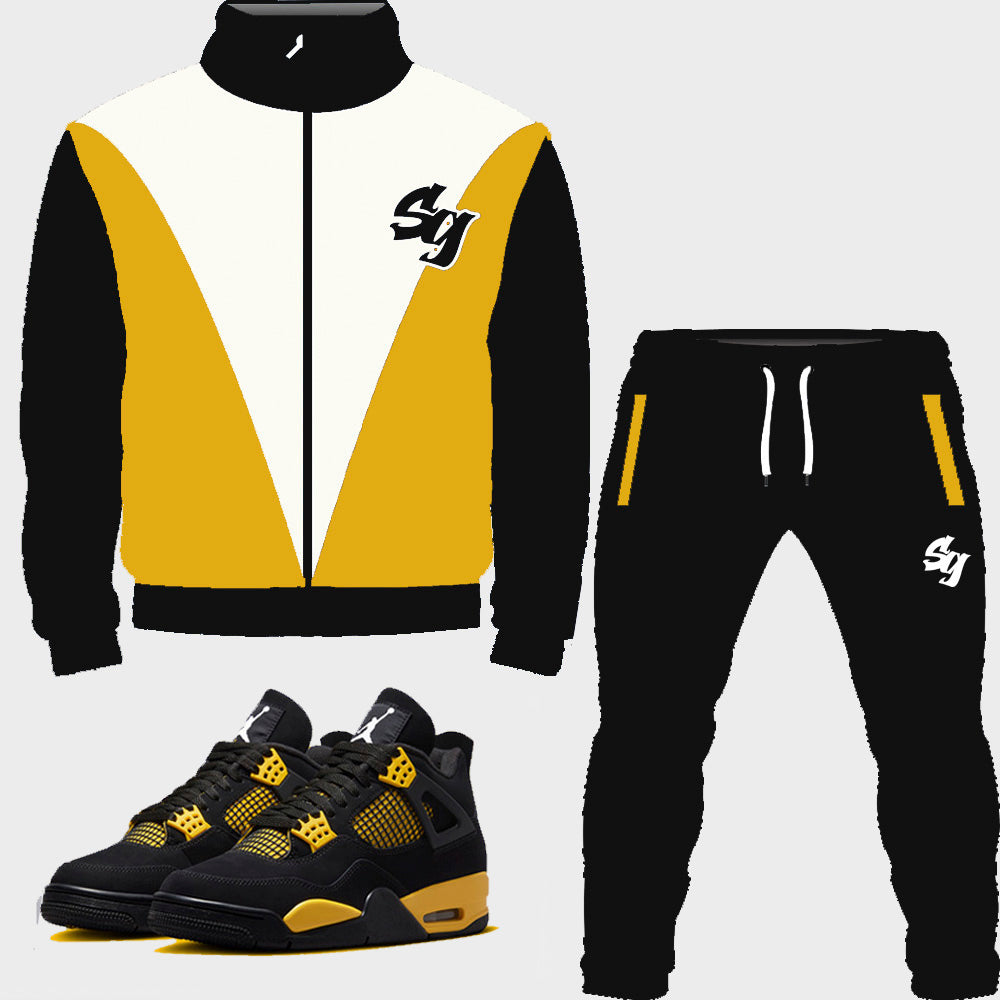 SG Nostalgia Tracksuit to match Retro Jordan 4 Thunder sneakers