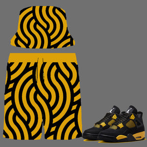 SneakerGeeks Bundle (nylon shorts and matching bucket hat) to match Retro Jordan 4 Thunder sneakers