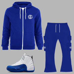 SG Zipped Sweatsuit to match Retro Jordan 12 Blueberry sneakers