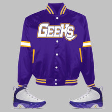 Load image into Gallery viewer, GEEKS Vintage Satin Jacket to match Retro Jordan 9 Kobe sneakers
