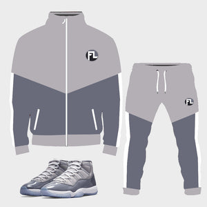 Forever Laced Tracksuit to match Retro Jordan 11 Cool Grey
