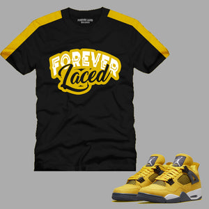 Forever Laced 1 T-Shirt to match Retro Jordan 4 Lightning sneakers