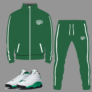 Forever Laced Tracksuit to match Retro Jordan 13 Lucky Green