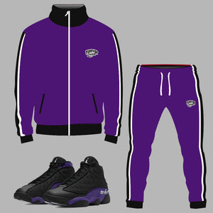 Forever Laced Tracksuit to match Retro Jordan 13 Purple Court