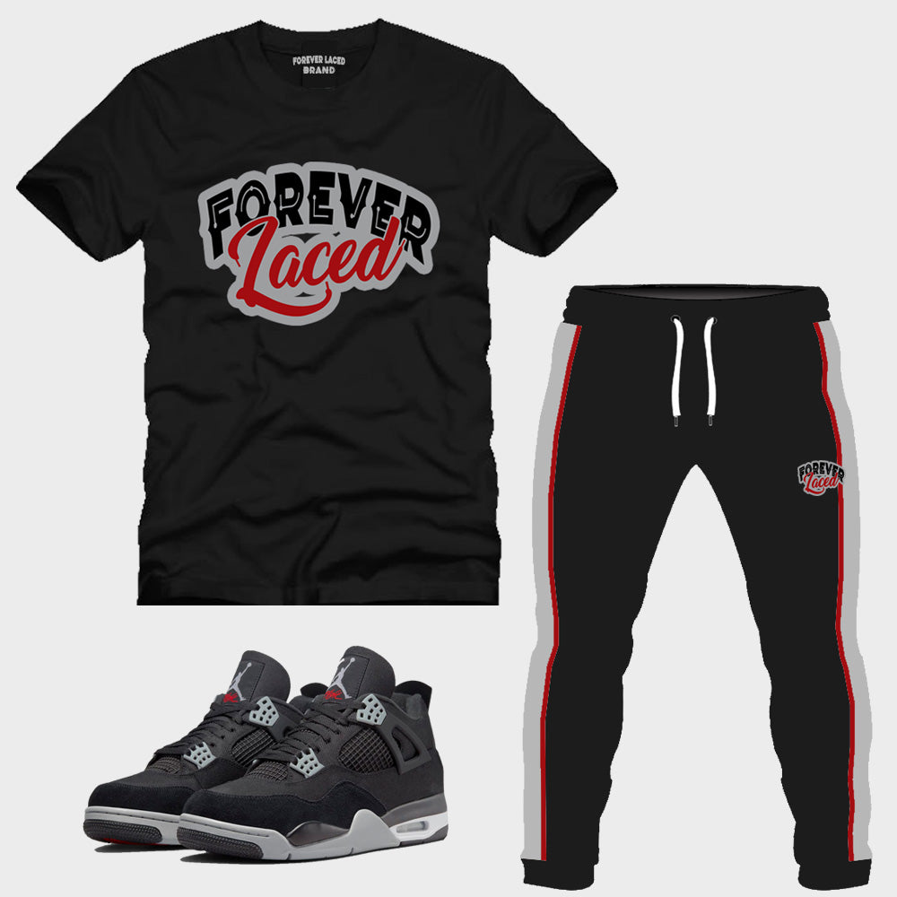 Forever Laced Outfit to match Retro Jordan 4 Black Canvas sneakers ...