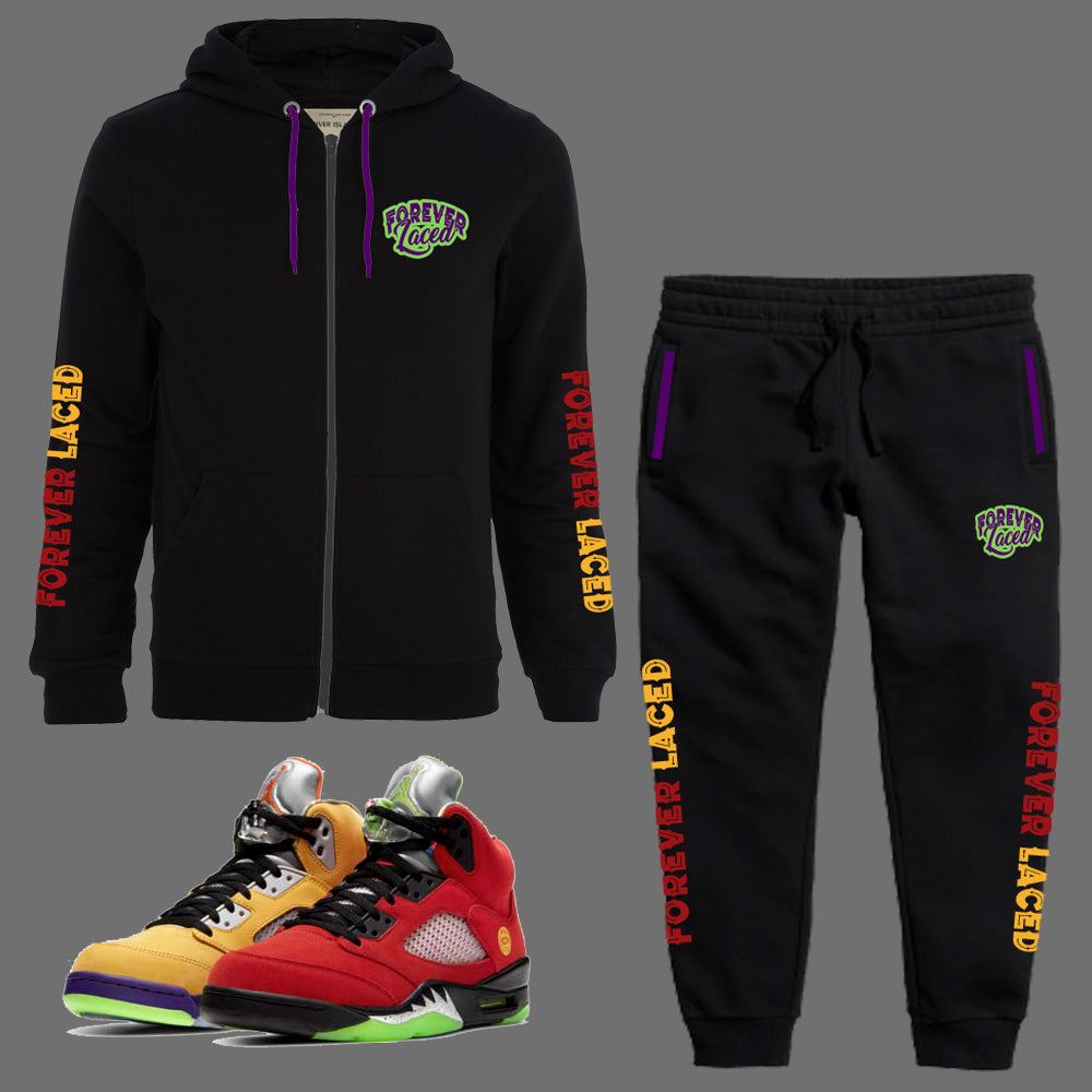 Forever Laced Zipped Hoodie Sweatsuit to match Retro Jordan 5 What The