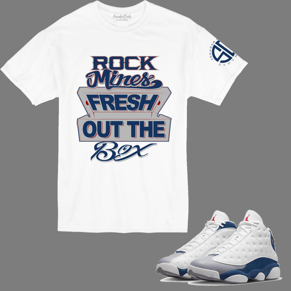 Rock Mine Fresh T-Shirt to match Retro Jordan 13 French Blue