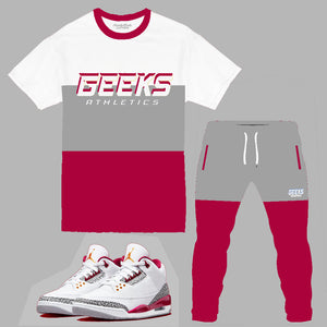 GEEKS Athletics Outfit to match Retro Jordan 3 Cardinal Red