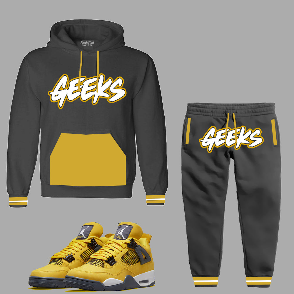 GEEKS Hoodie Sweatsuit to match the Retro Jordan 4 Lightning