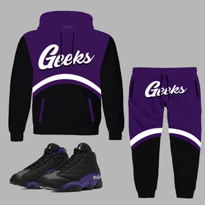 GEEKS Hooded Sweatsuit to match Retro Jordan 13 Purple Court