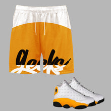 Load image into Gallery viewer, GEEKS Mesh Shorts to match Retro Jordan 13 Del Sol
